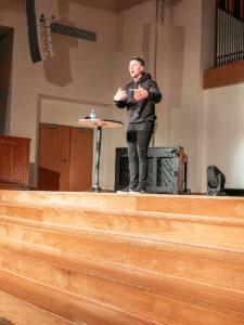 CU graduate Lavey discusses character at The Vine service Feb. 23 1