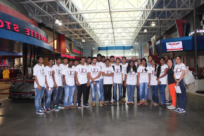 Students from India visit National Corvette Museum at Bowling Green, Ky. (Campbellsville University Photo by Joshua Williams)