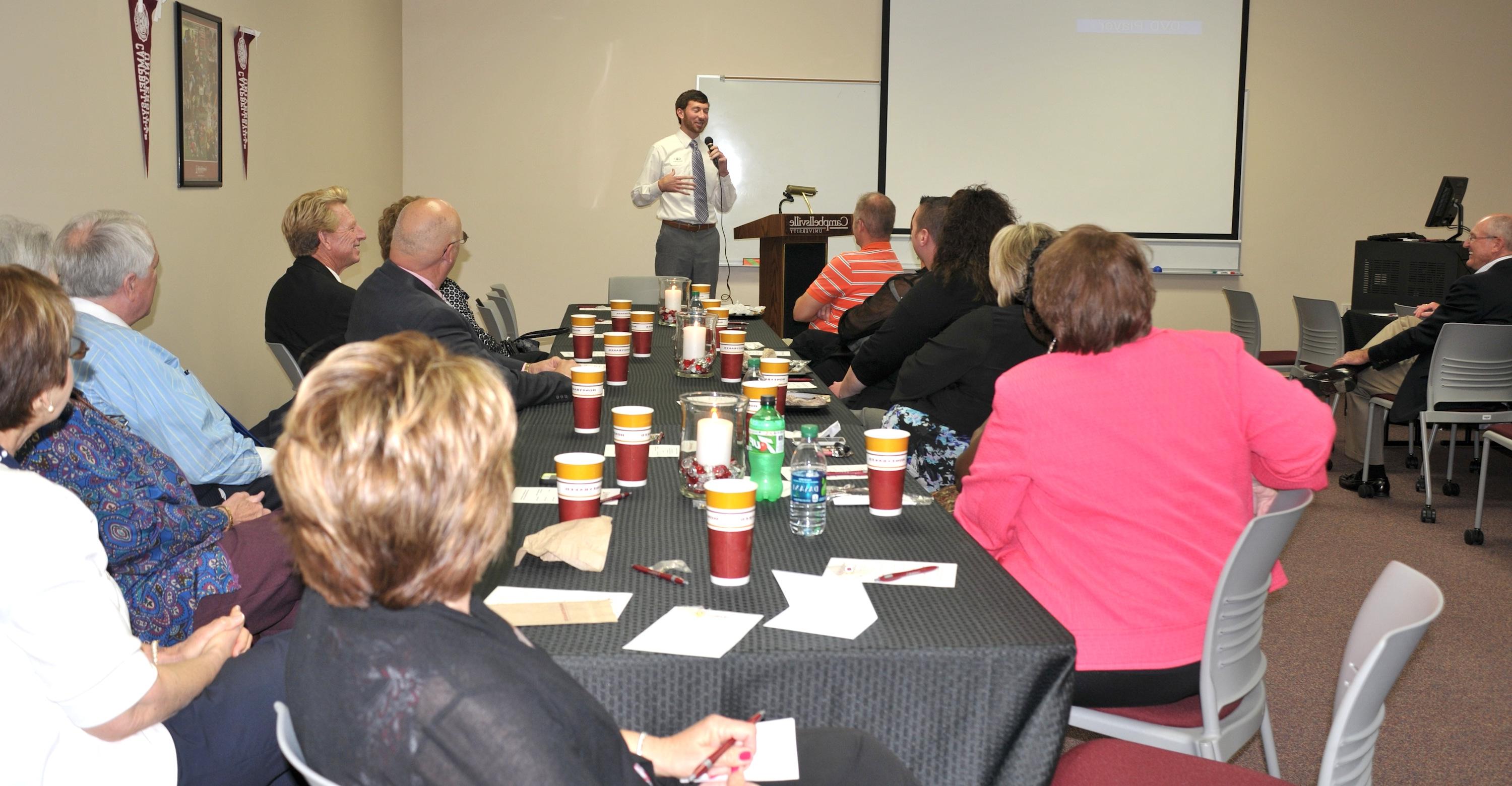 Current Campbellsville University student Marcus Rodgers made it clear that he chose CU because the education is built around Christianity. (Campbellsville University Photo by Linda Waggener)