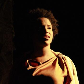 Michaela Parker sings in "Antigone."