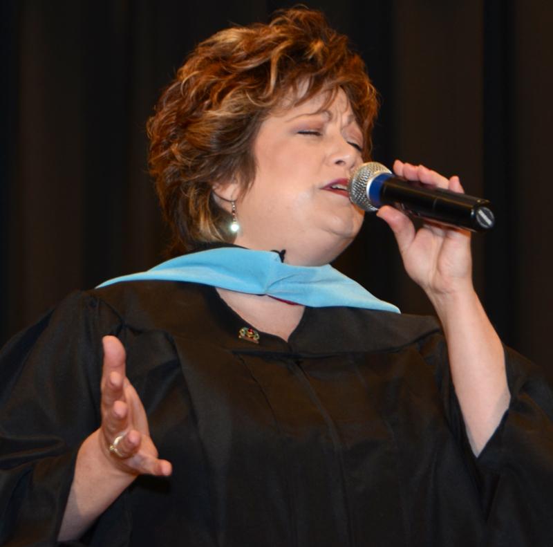 Sharon Arflin performs Pearl Jozefzoon’s “You Raise  Me Up.” (Campbellsville University Photo by Drew  Tucker)