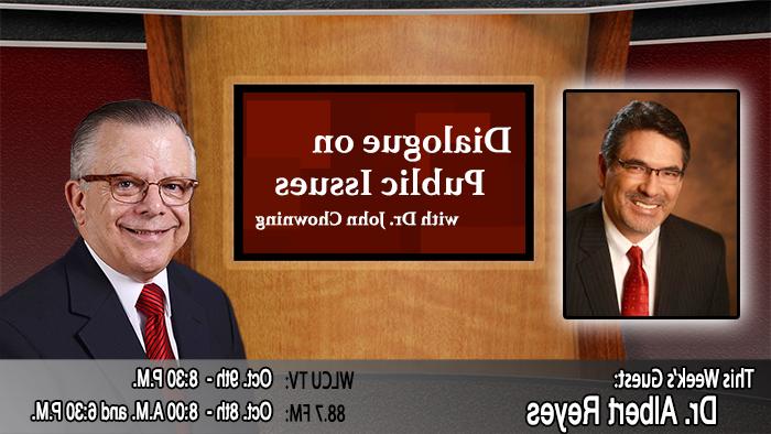 Campbellsville University’s Dr. John Chowning, executive assistant to the president of Campbellsville University for government, community and constituent relations, interviews, Dr. Albert Reyes, president and chief executive officer of Buckner International, for his “Dialogue on Public Issues” show. The show will air the following times: on WLCU-TV, Campbellsville University’s cable channel 10 and digital channel 23.1, Monday, Oct. 9 at 8:30 p.m. and Sunday, Oct. 8 at 8 a.m. and 6:30 p.m. on 88.7 The Tiger radio.