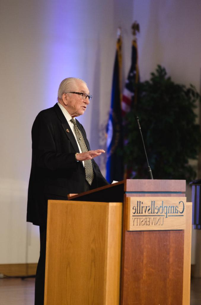 Dr. E. Bruce Heilman serves as featured speaker during the Oct. 25 chapel service at CU. (Photo By Joshua Williams)